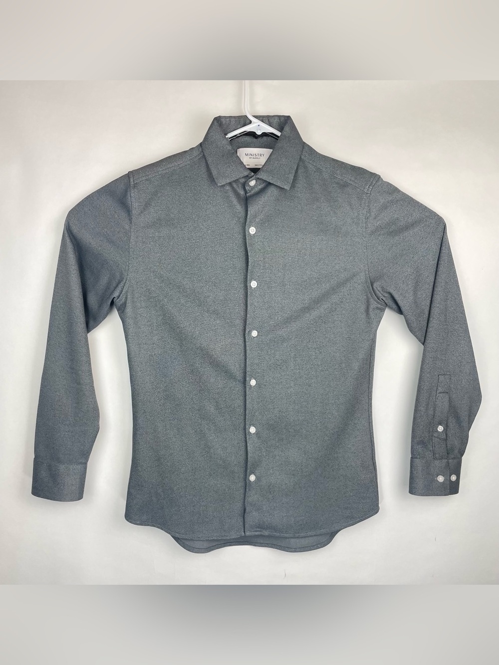 Ministry of Supply Shirt Mens S Slim Apollo Slim Long Sleeve Performance 19x30